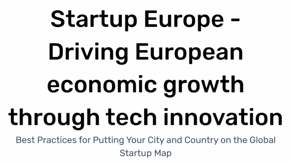 Startup Europe - Driving European economic growth through tech innovation