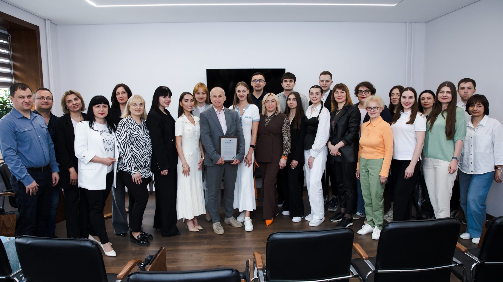 Group photo of participants at the EIT Community Hub Ukraine Info Day at West Ukrainian National University in Ternopil