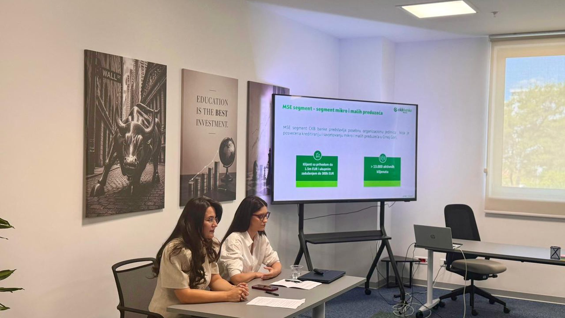 CKB Bank representatives presenting the MSE segment credit offer at the SME finance training