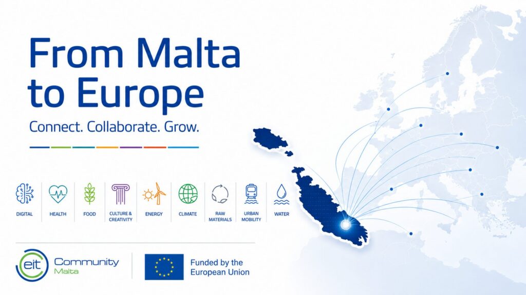 EIT Community Hub Malta representatives promoting EIT innovation network membership opportunities