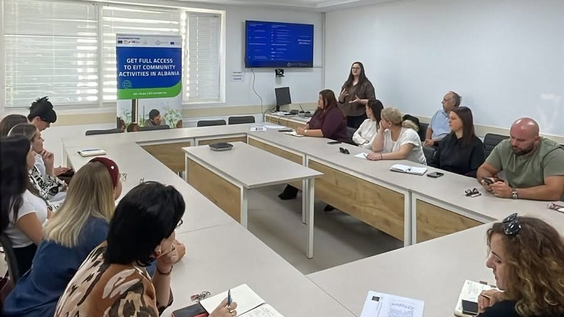 Researchers, professors and students at the EIT Info Day in Korça