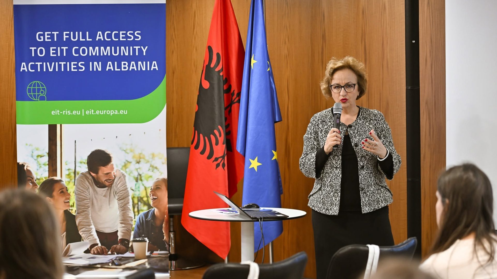 Prof. Dr. Klodiana Gorica opening Harvesting Innovation with Climate KIC in Tirana