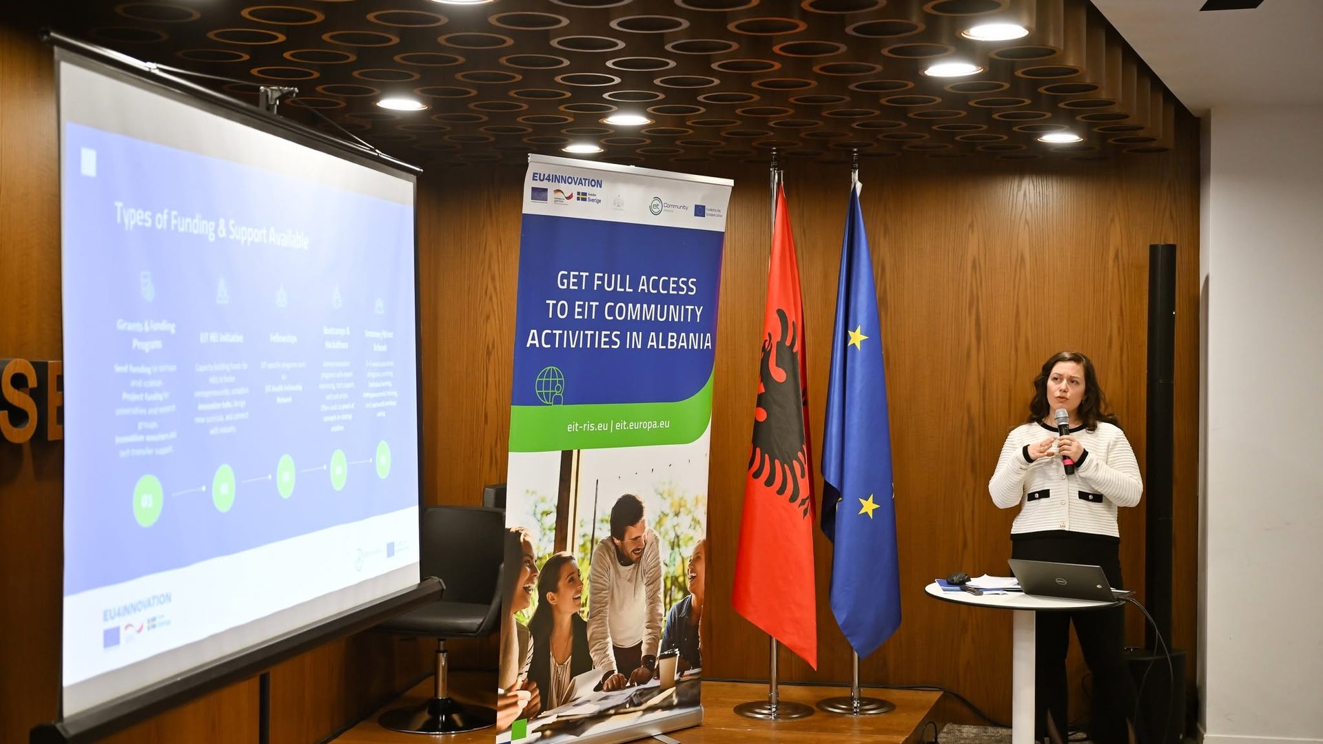 Presentation on types of funding and support at the Climate KIC event