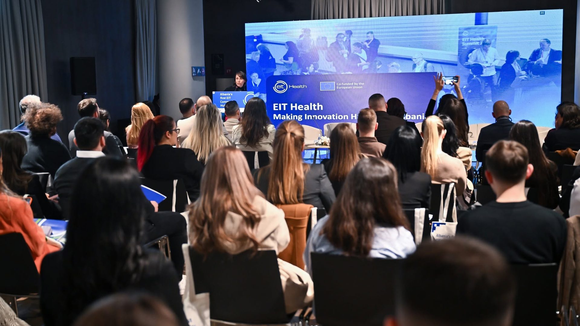 Audience during the EIT Health presentation in Tirana